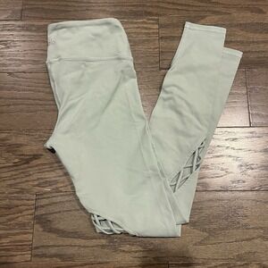 Alo Yoga Leggings Womens XS Sage Entwine‎ Active Laced Stretch Workout Mid Rise